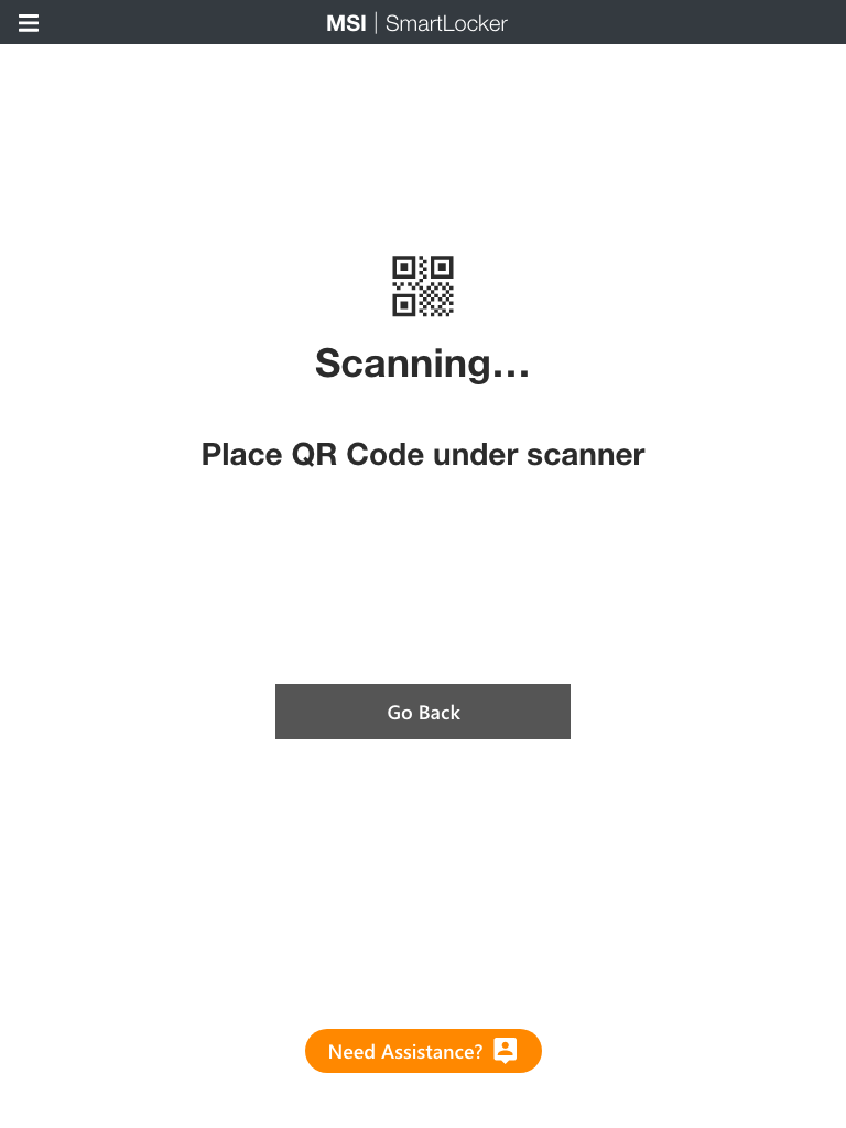 Customer scanning QR code